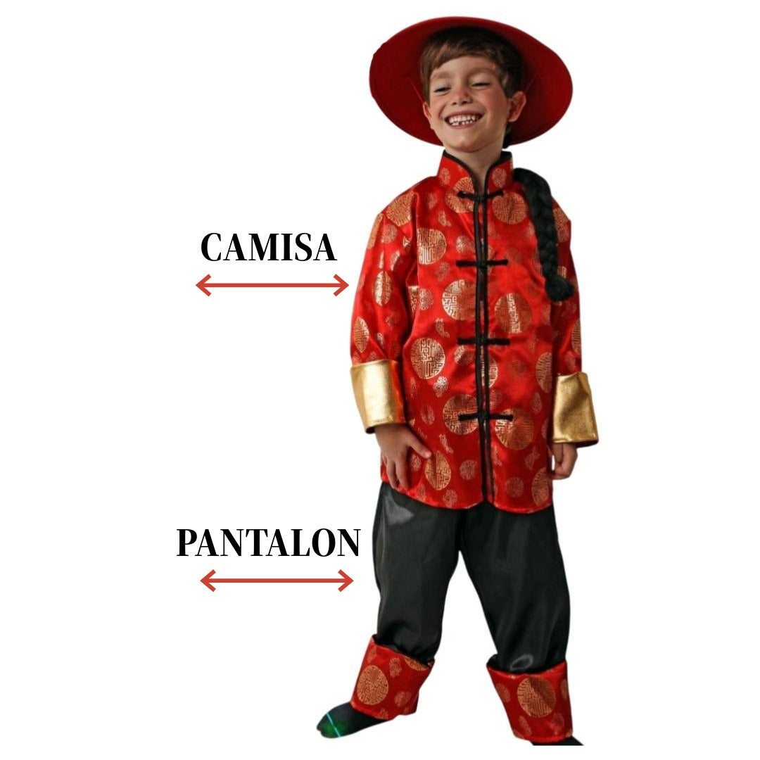Disfraz de Guerrero Oriental para Niño - Cultura China Traje Camisa y Pantalón - Carnaval, Fiesta Halloween
