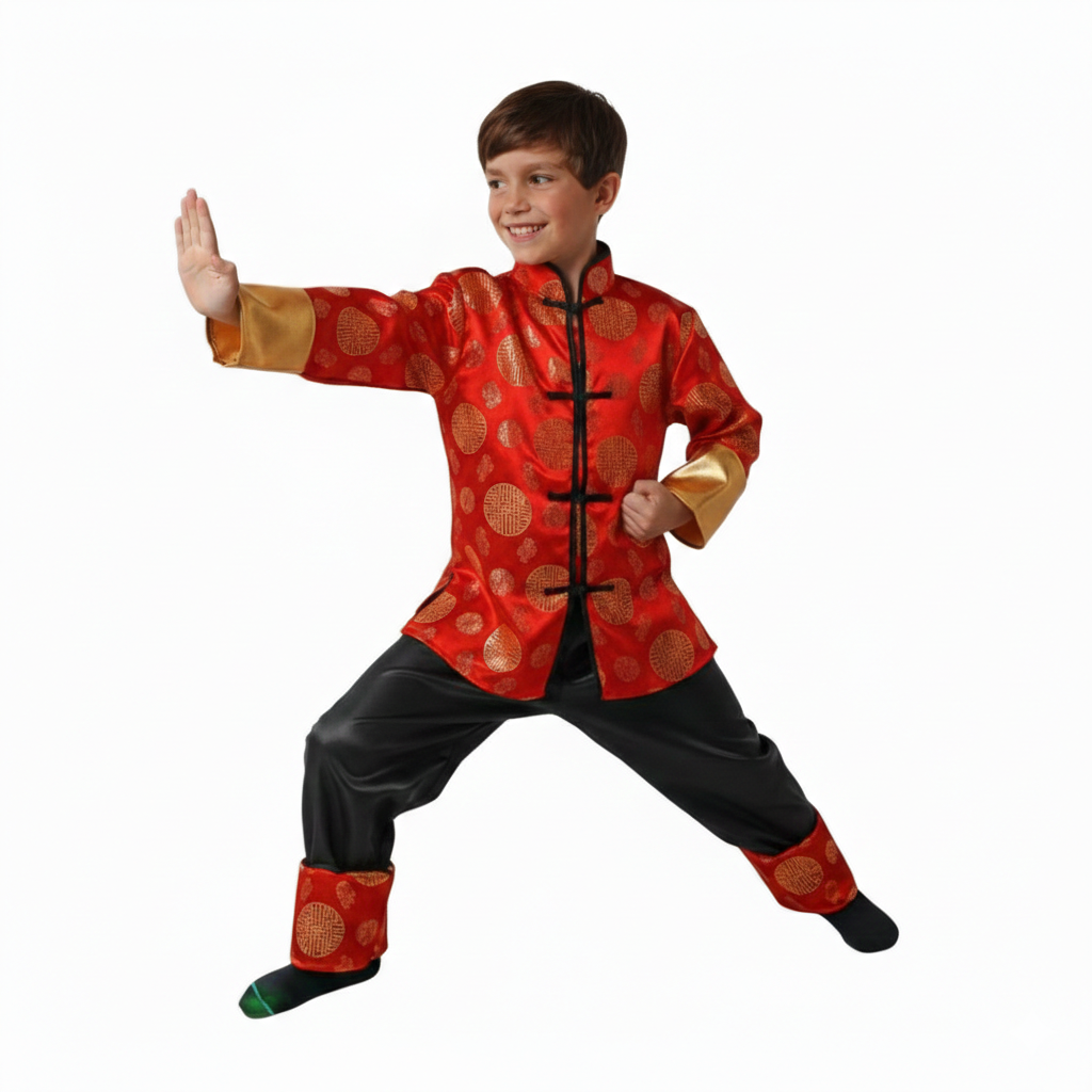 Disfraz de Guerrero Oriental para Niño - Cultura China Traje Camisa y Pantalón - Carnaval, Fiesta Halloween