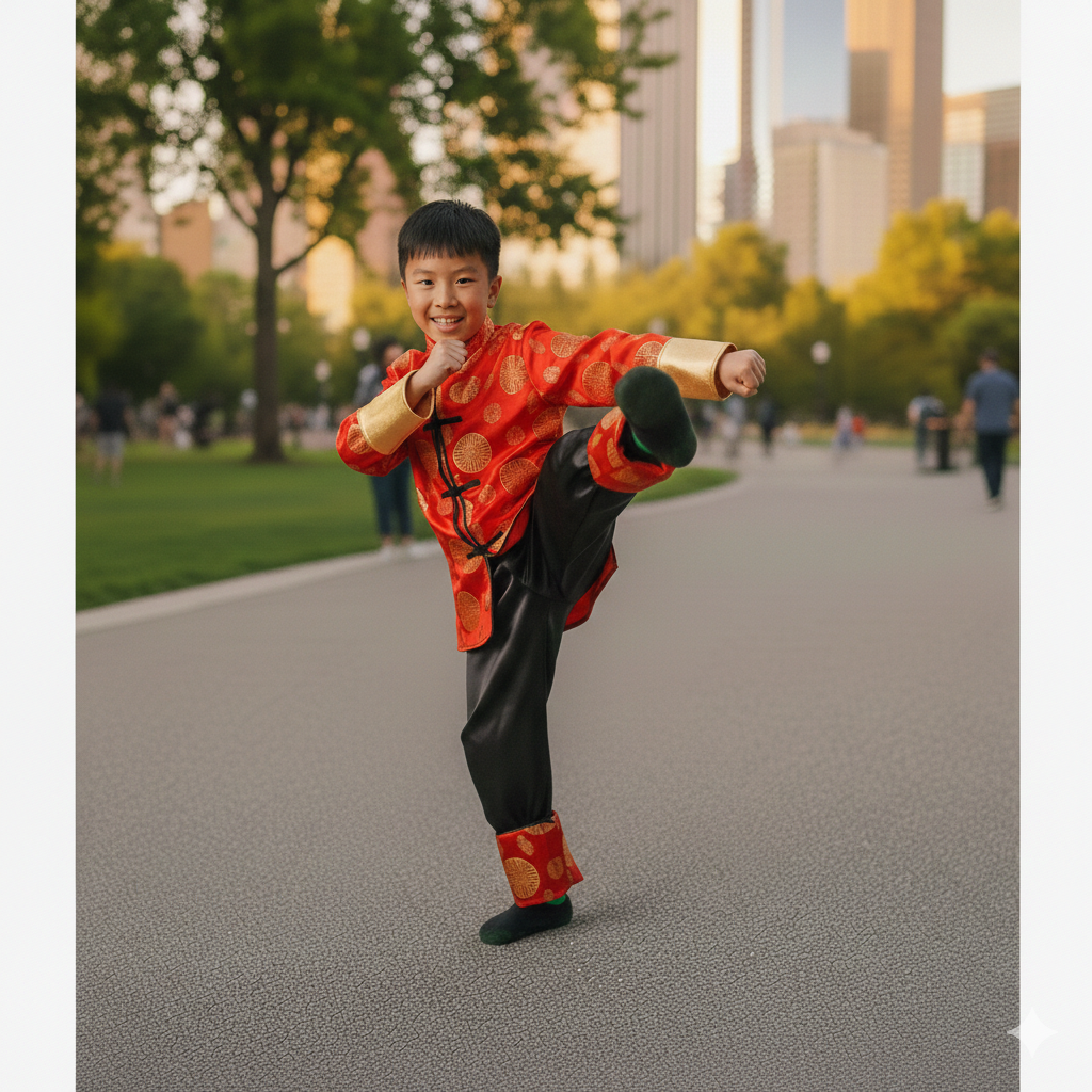Disfraz de Guerrero Oriental para Niño - Cultura China Traje Camisa y Pantalón - Carnaval, Fiesta Halloween