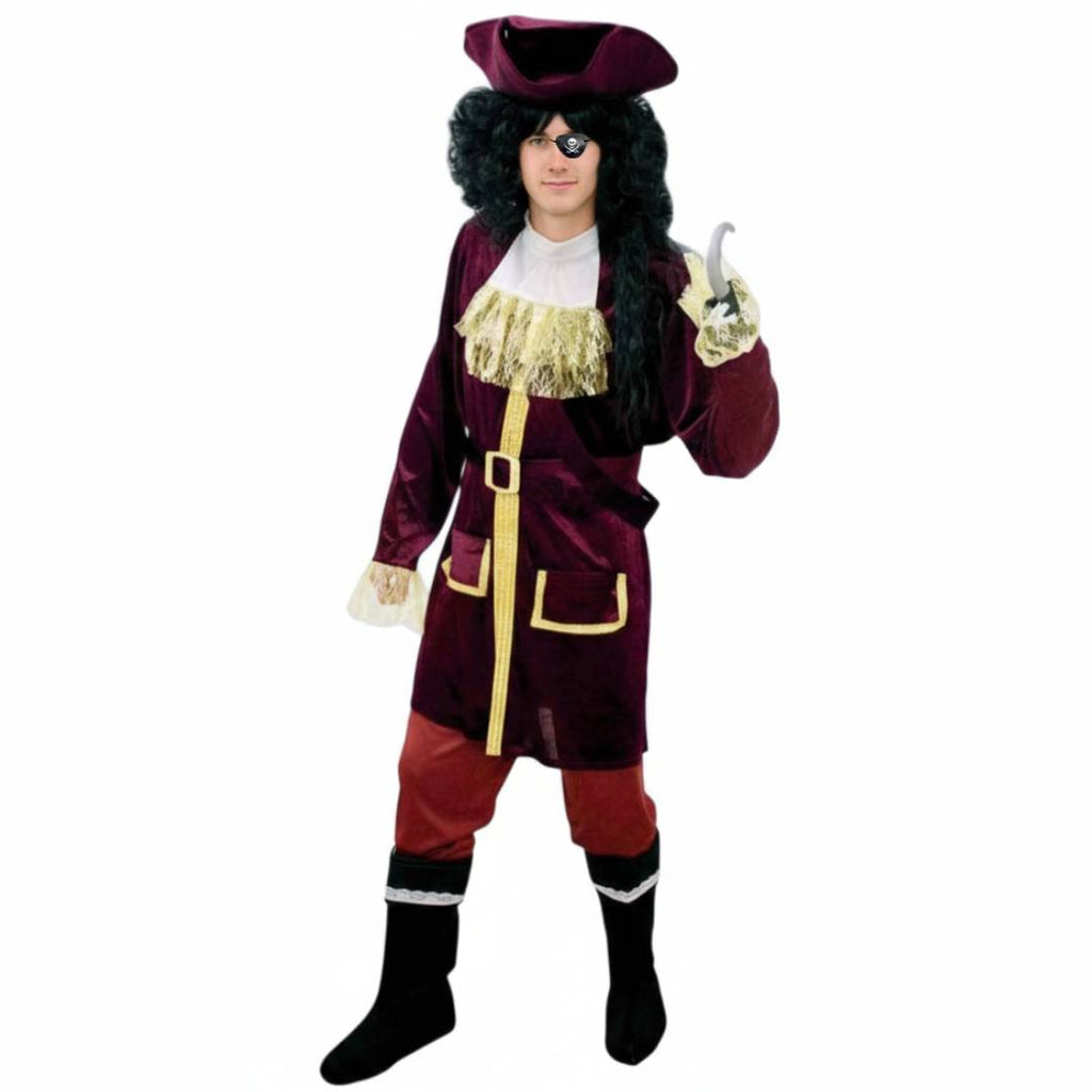 Disfraz de Capitán Garfio para Hombre | Traje Pirata de Lujo para Carnaval y Fiesta Halloween | Talla M,L,XL
