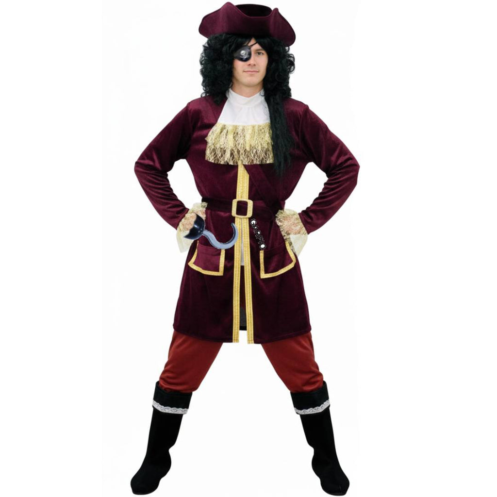 Disfraz de Capitán Garfio para Hombre | Traje Pirata de Lujo para Carnaval y Fiesta Halloween | Talla M,L,XL