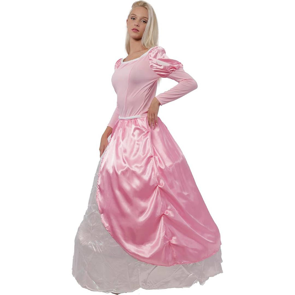 Disfraz de Princesa Clásica Rosa - Vestido Largo Satén para Carnaval, Fiesta Halloween | Look Real
