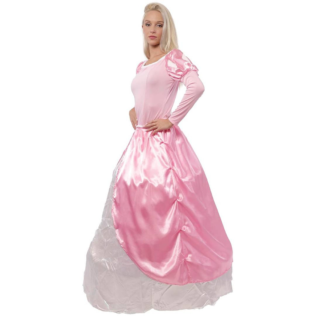 Disfraz de Princesa Clásica Rosa - Vestido Largo Satén para Carnaval, Fiesta Halloween | Look Real
