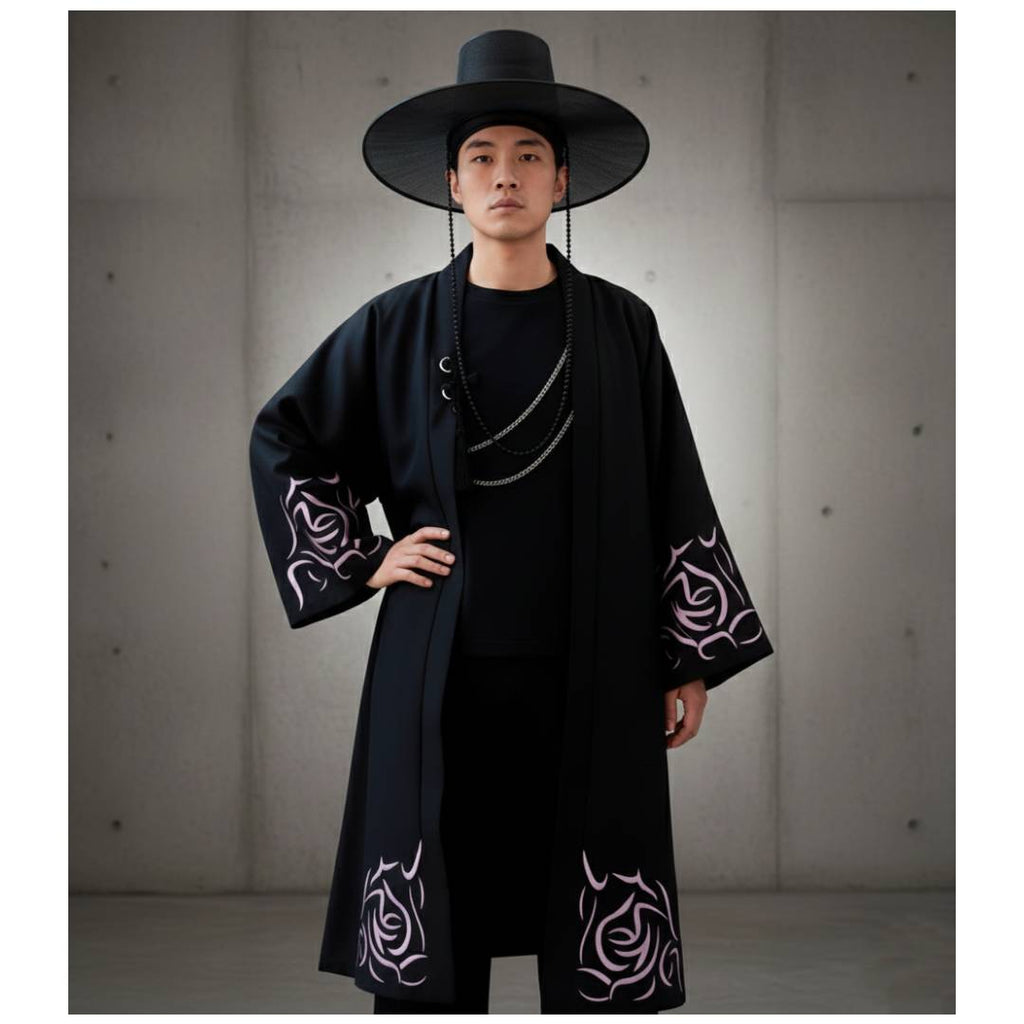 Disfraz Guardián Oscuro Oriental - Traje Manga con Sombrero Gat Coreano - Talla Única