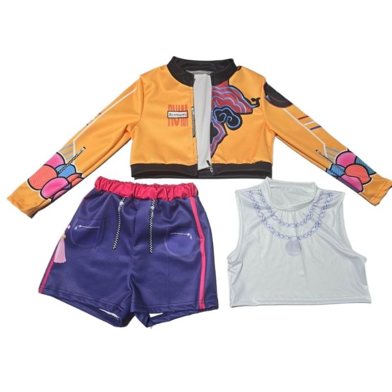 Disfraz de Estrella Pop para Niña: Conjunto Urban Dance Estilo Idol, K-Pop Look con Chaqueta y Shorts (4-12 Años)