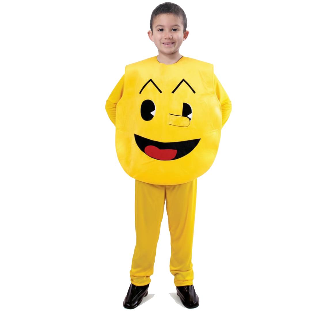 Disfraz Emoji Amarillo Guiño para Niños - Traje Completo para Carnaval | Diversión Total