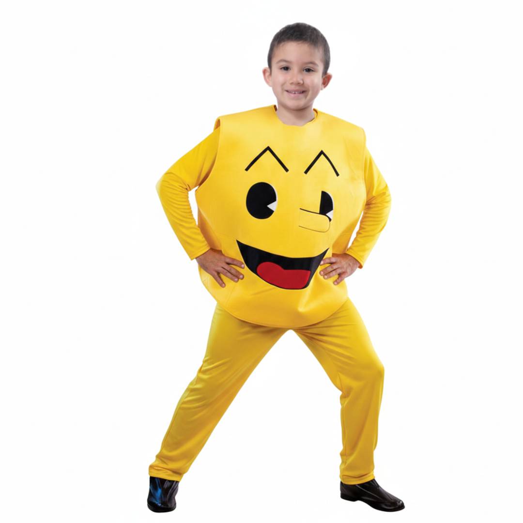 Disfraz Emoji Amarillo Guiño para Niños - Traje Completo para Carnaval | Diversión Total