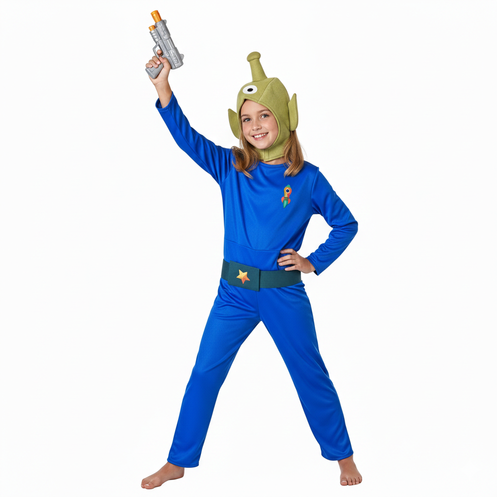 Disfraz Alíen Marciano Galáctico para Niños - Traje Extraterrestre Alienígena Azul | Carnaval y Halloween