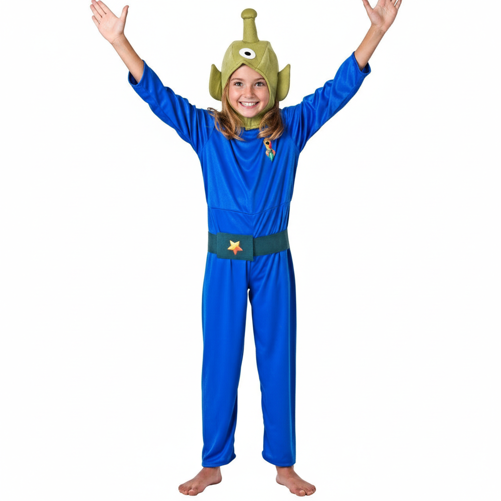 Disfraz Alíen Marciano Galáctico para Niños - Traje Extraterrestre Alienígena Azul | Carnaval y Halloween