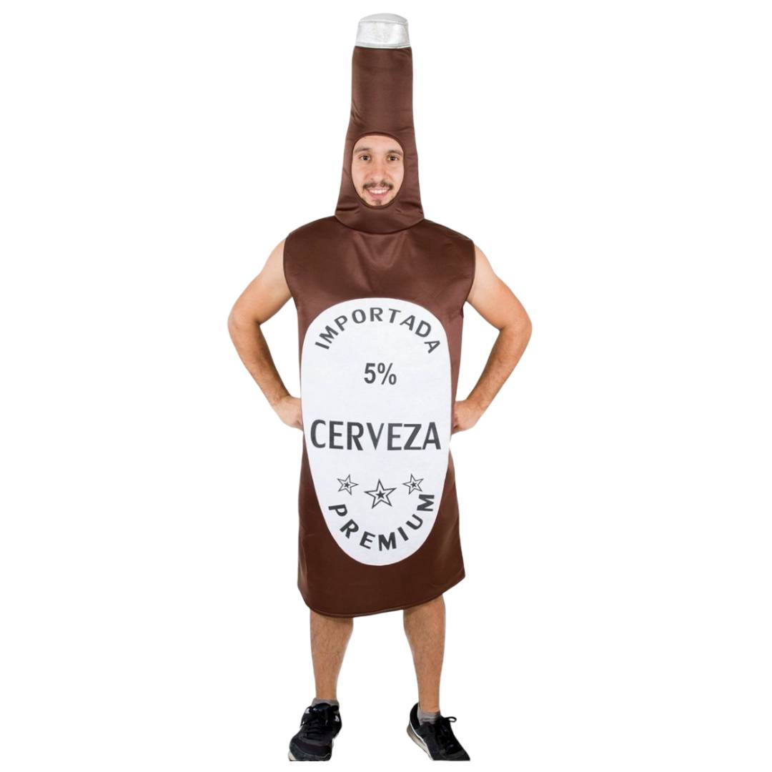 Disfraz de Botella de Cerveza para Adulto - Talla Única Unisex | Traje Original y Divertido para Carnaval, Halloween, Despedidas y Fiestas Temáticas - Disfraz de Cerveza Importada Premium en Una Pieza