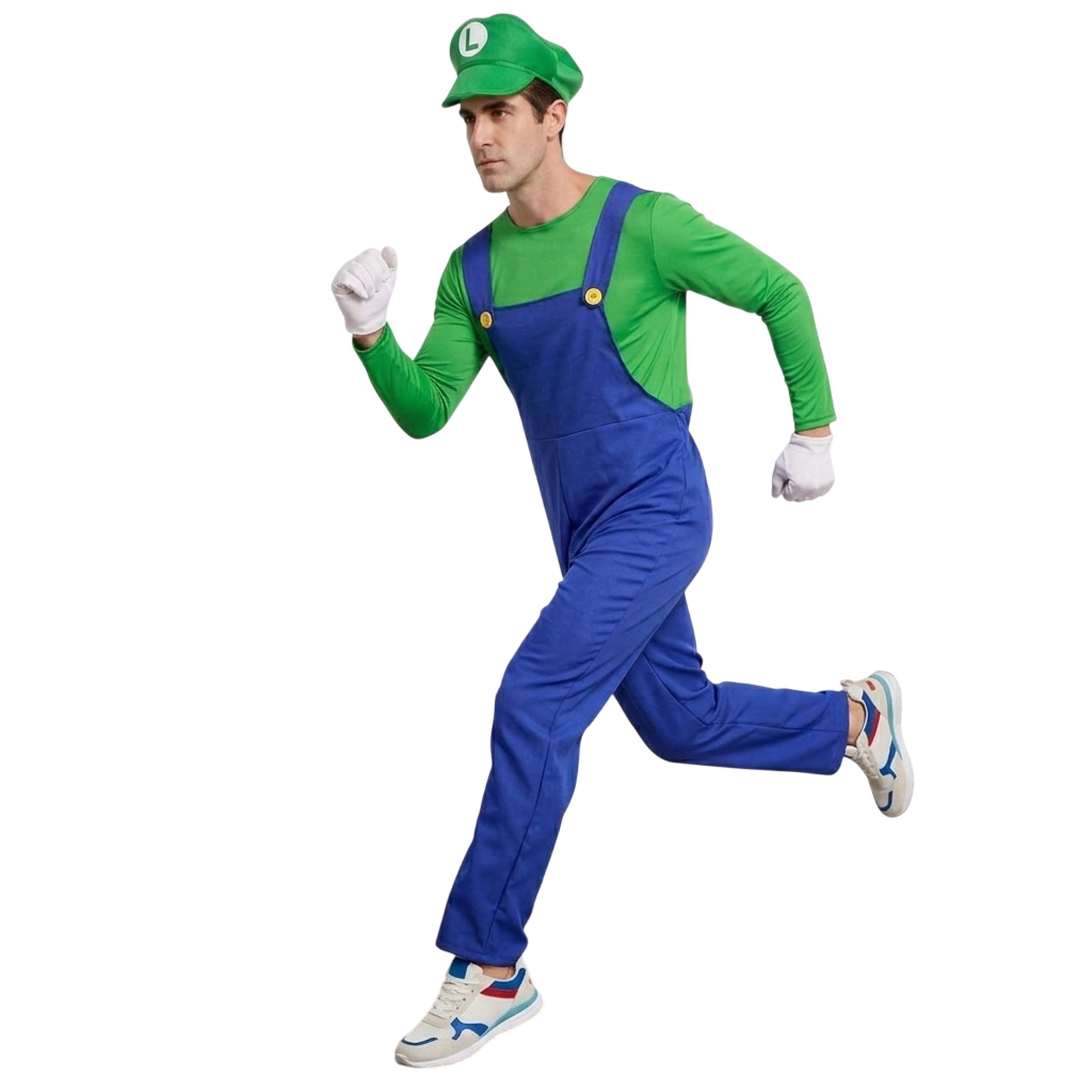 Disfraz de Fontanero Clásico para Adulto - Mono Azul con Gorra y Guantes | Ideal Carnaval, Halloween y Cosplay - Tallas S-XL