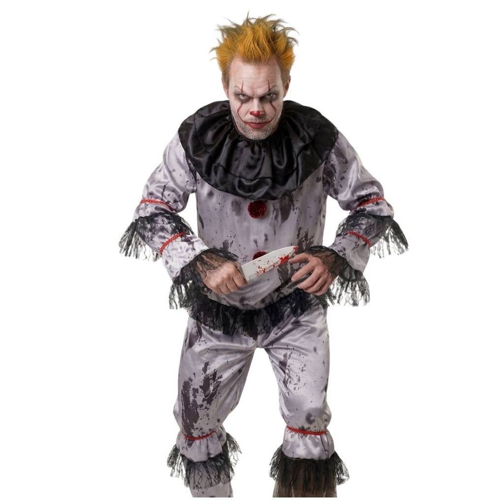 Disfraz de Payaso Siniestro Adulto - Mono Enterizo con Sangre Falsa para Halloween y Carnaval - Tallas M, L, XL