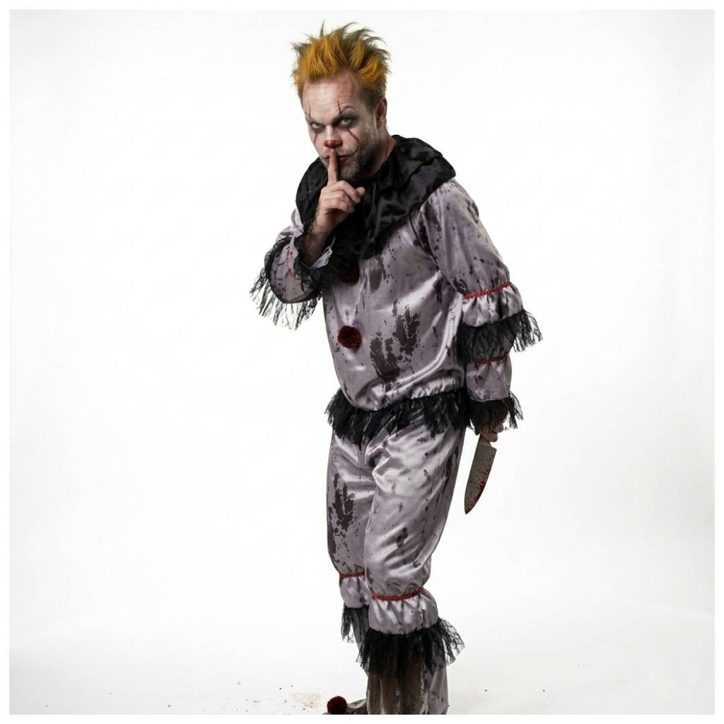 Disfraz de Payaso Siniestro Adulto - Mono Enterizo con Sangre Falsa para Halloween y Carnaval - Tallas M, L, XL