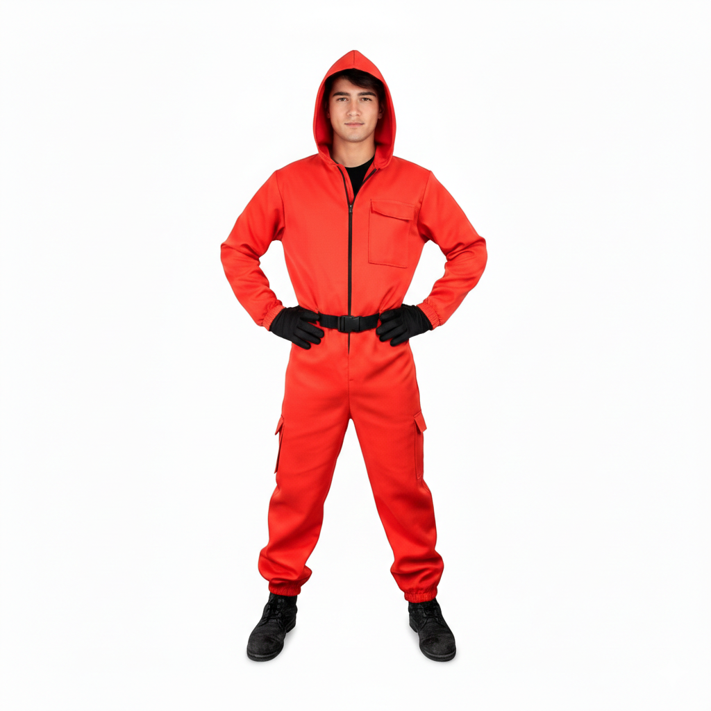 Disfraz Guardián Rojo Infantil - Mono con Capucha y Máscara Cuadro | Carnaval y Fiestas | Solidado Talla 5-13 años