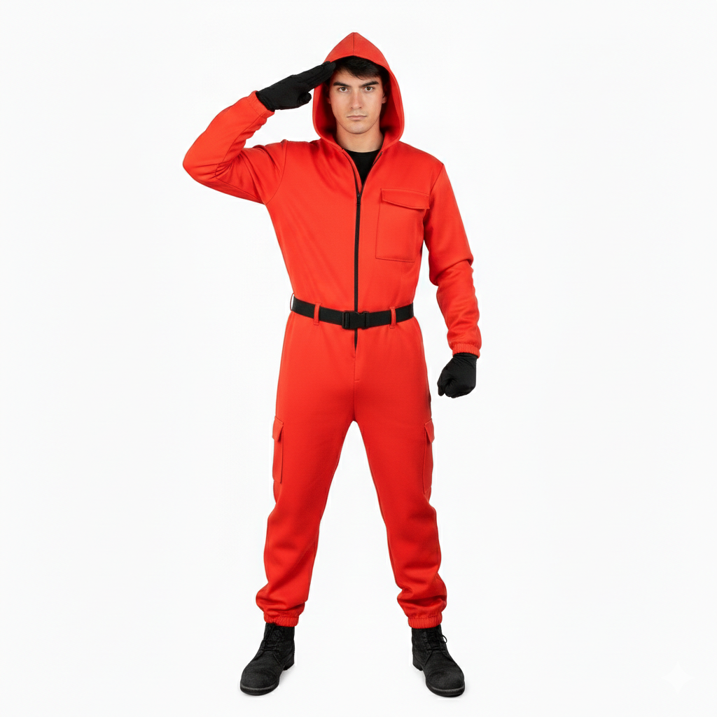 Disfraz Guardián Rojo Infantil - Mono con Capucha y Máscara Cuadro | Carnaval y Fiestas | Solidado Talla 5-13 años