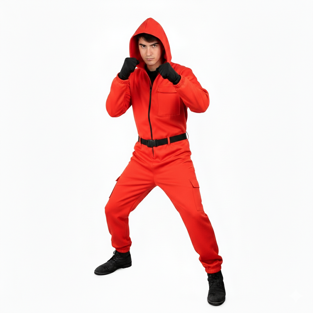 Disfraz Guardián Rojo Infantil - Mono con Capucha y Máscara Triangular | Carnaval y Fiestas | Solidado Talla 5-13 años