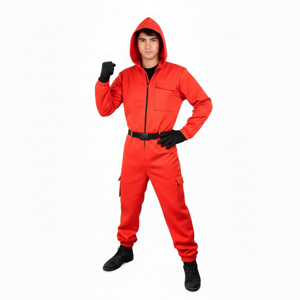Disfraz Guardián Rojo Infantil - Mono con Capucha y Máscara Triangular | Carnaval y Fiestas | Solidado Talla 5-13 años