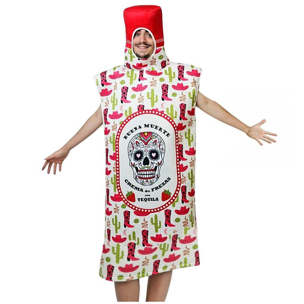 Disfraz de Botella de Tequi-Fresa Calavera - Traje Original Adulto Carnaval | Fiesta Mexicana
