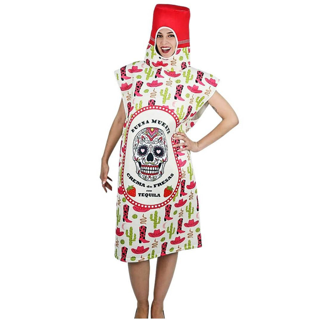 Disfraz de Botella de Tequi-Fresa Calavera - Traje Original Adulto Carnaval | Fiesta Mexicana