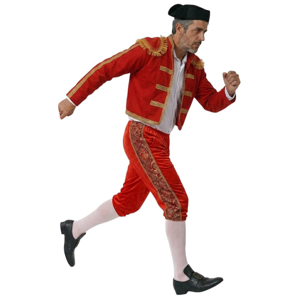 Disfraz de Torero Adulto Talla Única M-L | Traje de Luces Rojo con Gorro y Chaqueta para Carnaval y Fiestas