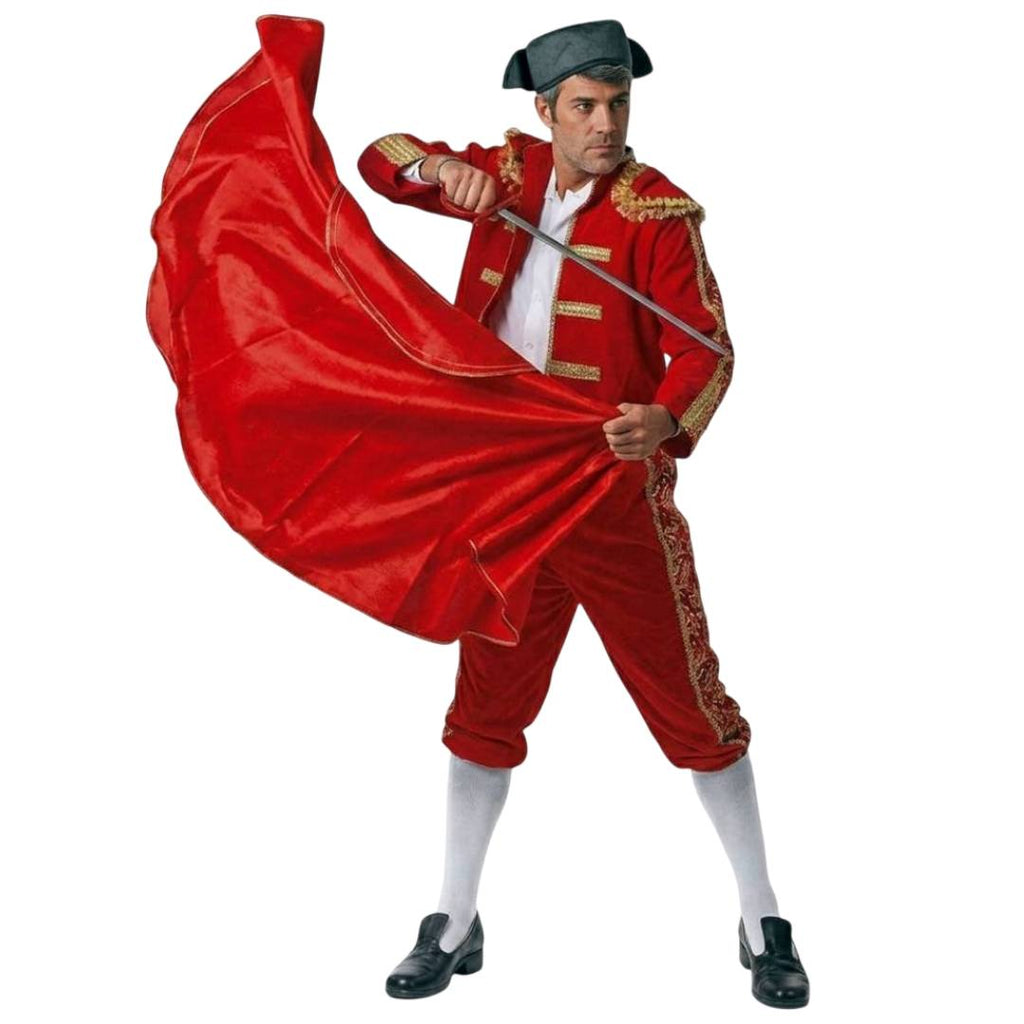 Disfraz de Torero Adulto Talla Única M-L | Traje de Luces Rojo con Gorro y Chaqueta para Carnaval y Fiestas