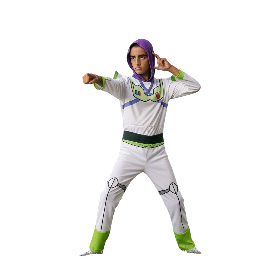 Disfraz de Guardián Galáctico para Niños - Traje Completo de Explorador del Espacio con Capucha y Alas - Ideal para Carnaval, Halloween y Fiestas Temáticas.