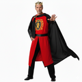 Disfraz de Rey Medieval para Hombre - Set Completo con Capa, Túnica y Corona | Traje de Caballero Real para Carnaval, Halloween y Fiestas Temáticas - Talla Única