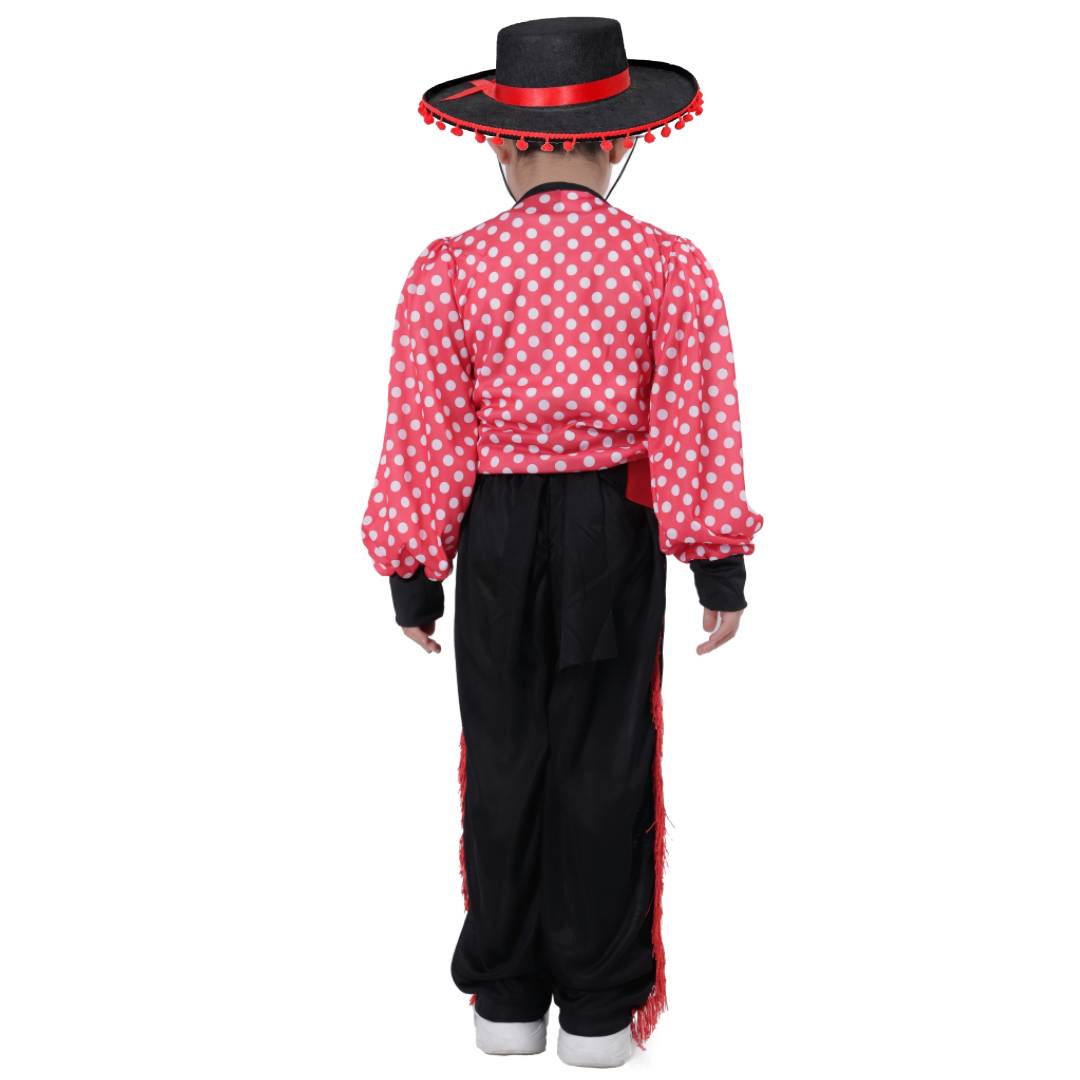 Disfraz de Bailarín Cordobés Infantil Traje Flamenco con Sombrero y Fajín  1-12 Años