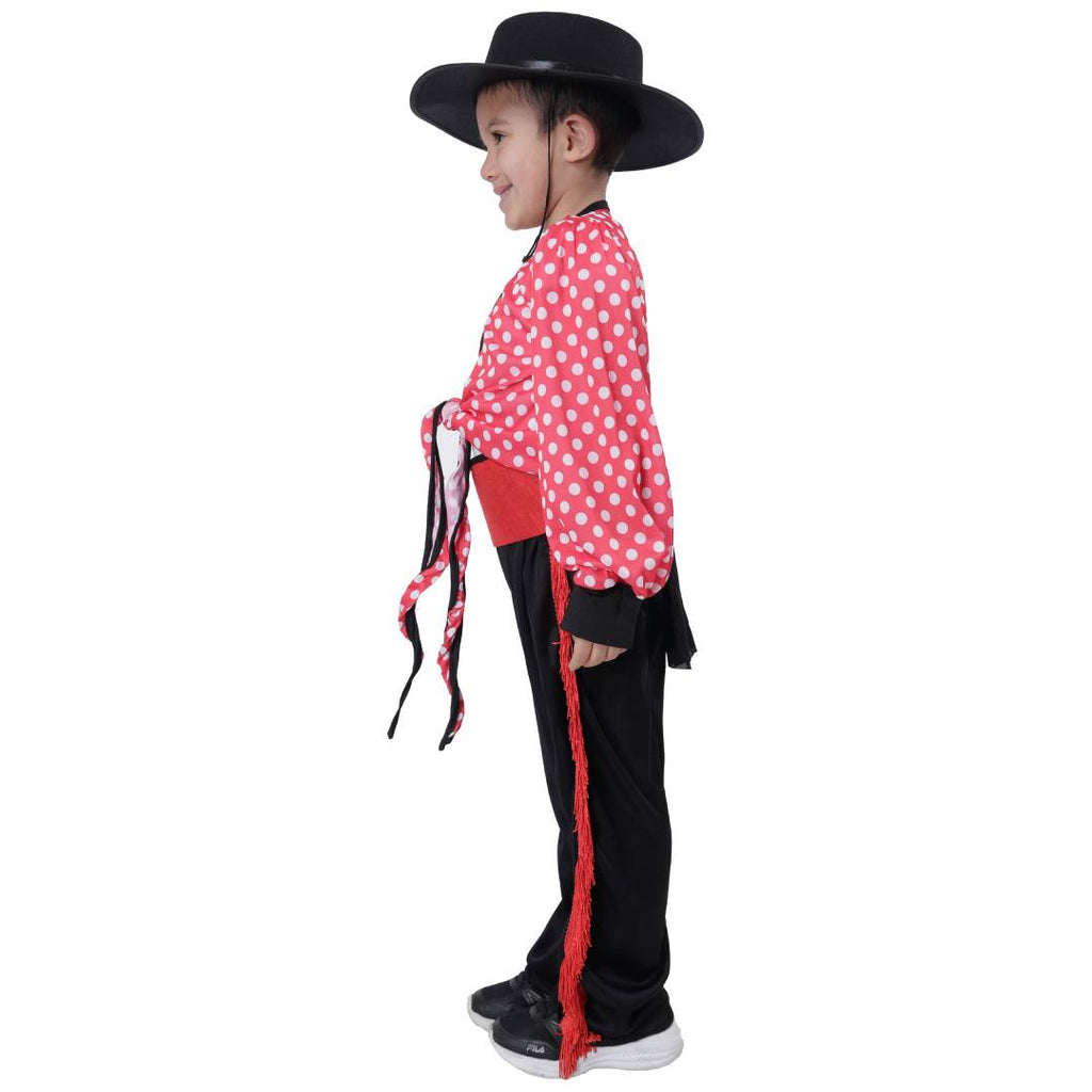 Disfraz de Bailarín Flamenco Infantil Completo con Sombrero y Fajín - Traje Regional Cordobés para Niños de 1 a 12 Años