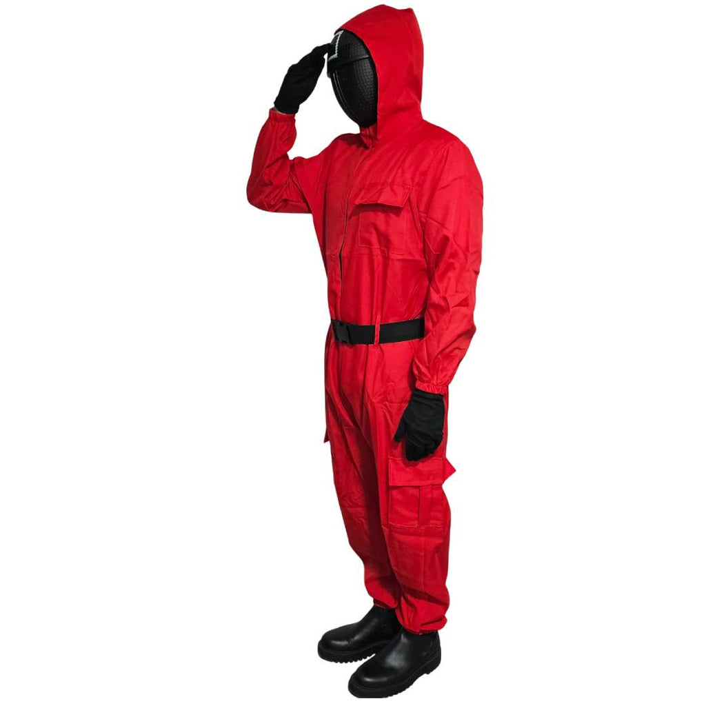 Disfraz Guardián Soldado Rojo Adulto - Mono con Capucha y Máscara Cuadro | Carnaval y Fiestas Halloween | Talla M-L-XL
