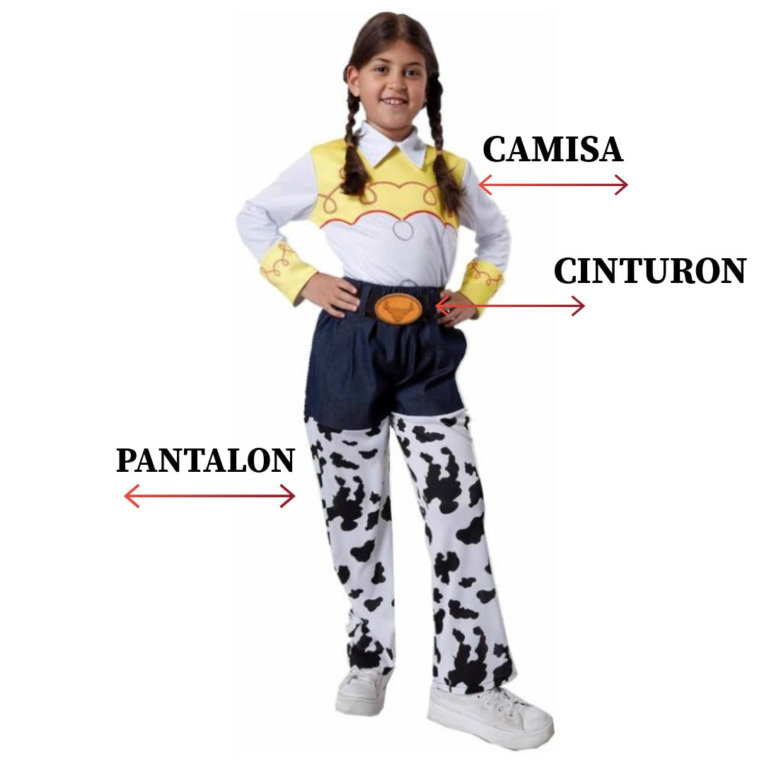 Disfraz Vaquera Niña - Cowgirl Básico Estilo Western | Carnaval, Fiestas Temáticas | Diversión Total | Talla 3-15 años