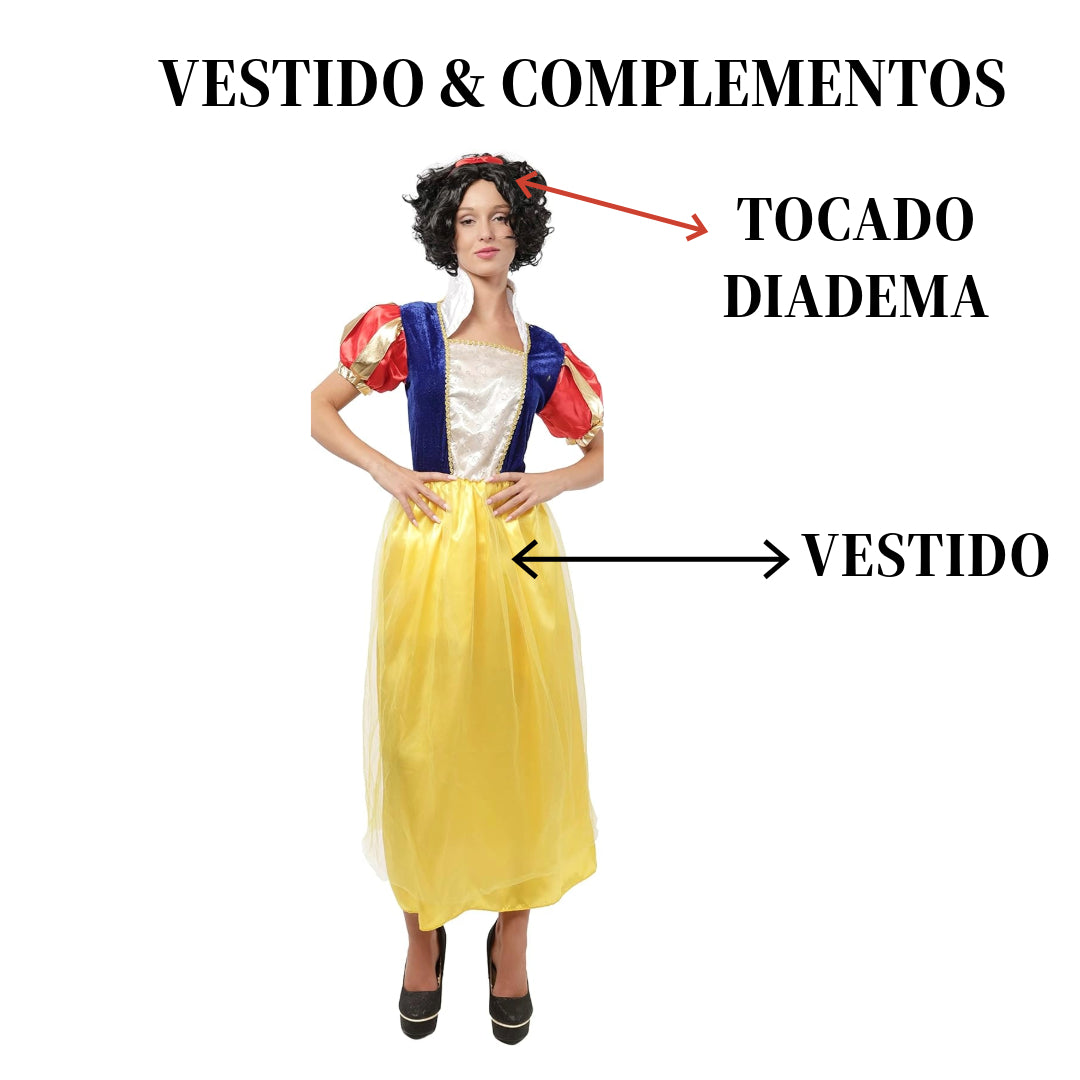 Disfraz de Princesa Clásica para Mujer - Traje de Reina Gala Real para Fiesta Halloween, Carnaval y Cosplay