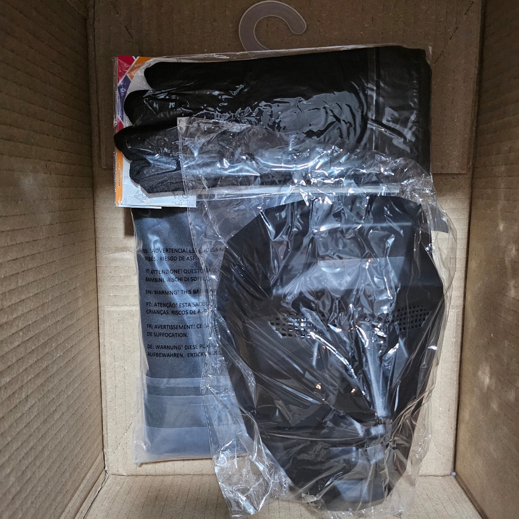 Disfraz de jefe Enmascarado Negro con Túnica y Capucha | Cosplay Infantil para Fiestas Halloween y Carnaval | Talla 3-12 años