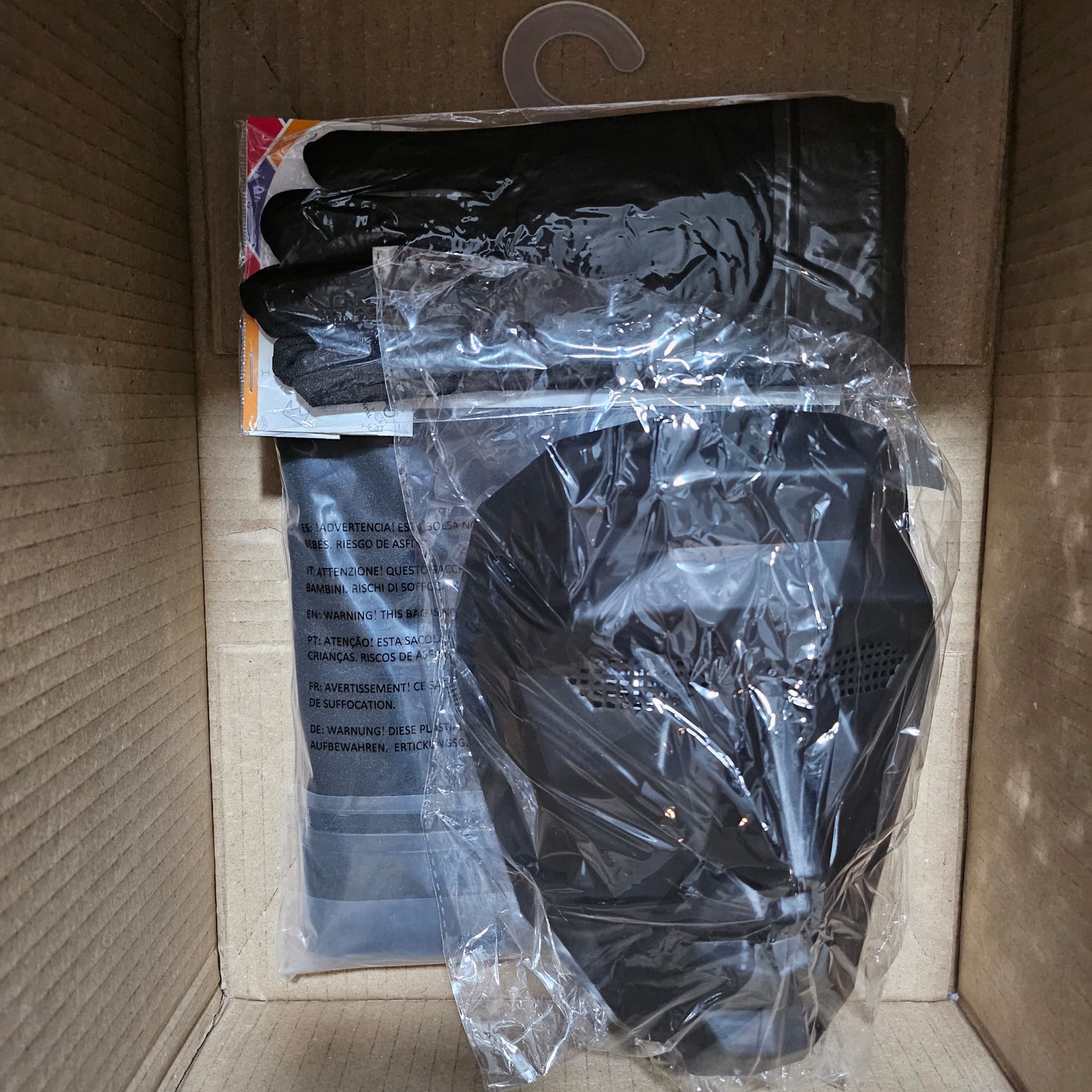 Disfraz de jefe Enmascarado Negro con Túnica y Capucha | Cosplay Infantil para Fiestas Halloween y Carnaval | Talla 3-12 años