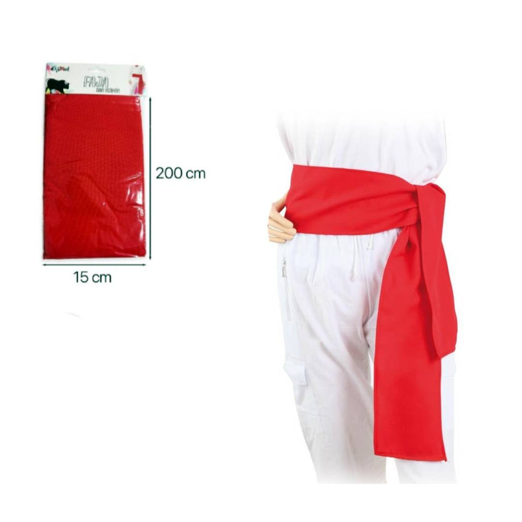 Traje San Fermín Adulto: Pantalón Blanco Ajustable + Faja Roja (200cm) + Pañuelo Bandana | Disfraz Sanfermines y Carnaval