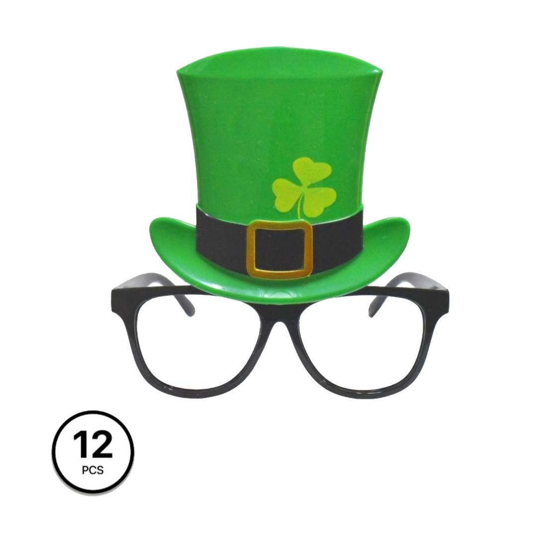 Pack Ahorro 12 Gafas "Leprechaun Hat" para Celebraciones de San Patricio - Ideal para Bares, Empresas y Eventos.