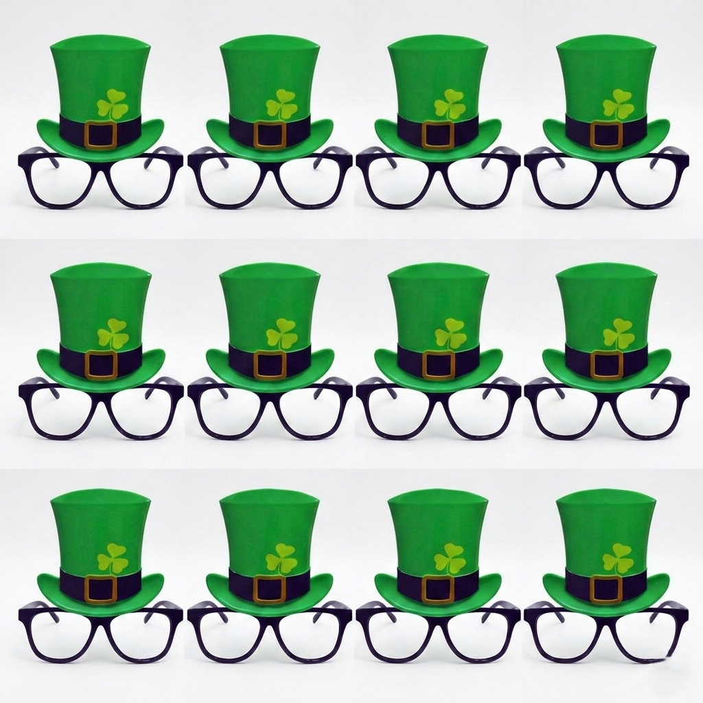Pack Ahorro 12 Gafas "Leprechaun Hat" para Celebraciones de San Patricio - Ideal para Bares, Empresas y Eventos.