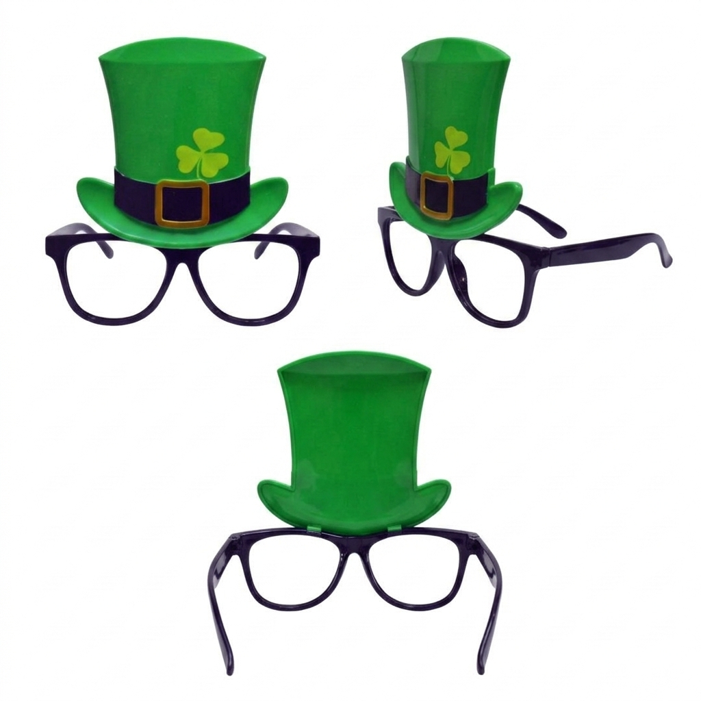 Pack Ahorro 12 Gafas "Leprechaun Hat" para Celebraciones de San Patricio - Ideal para Bares, Empresas y Eventos.