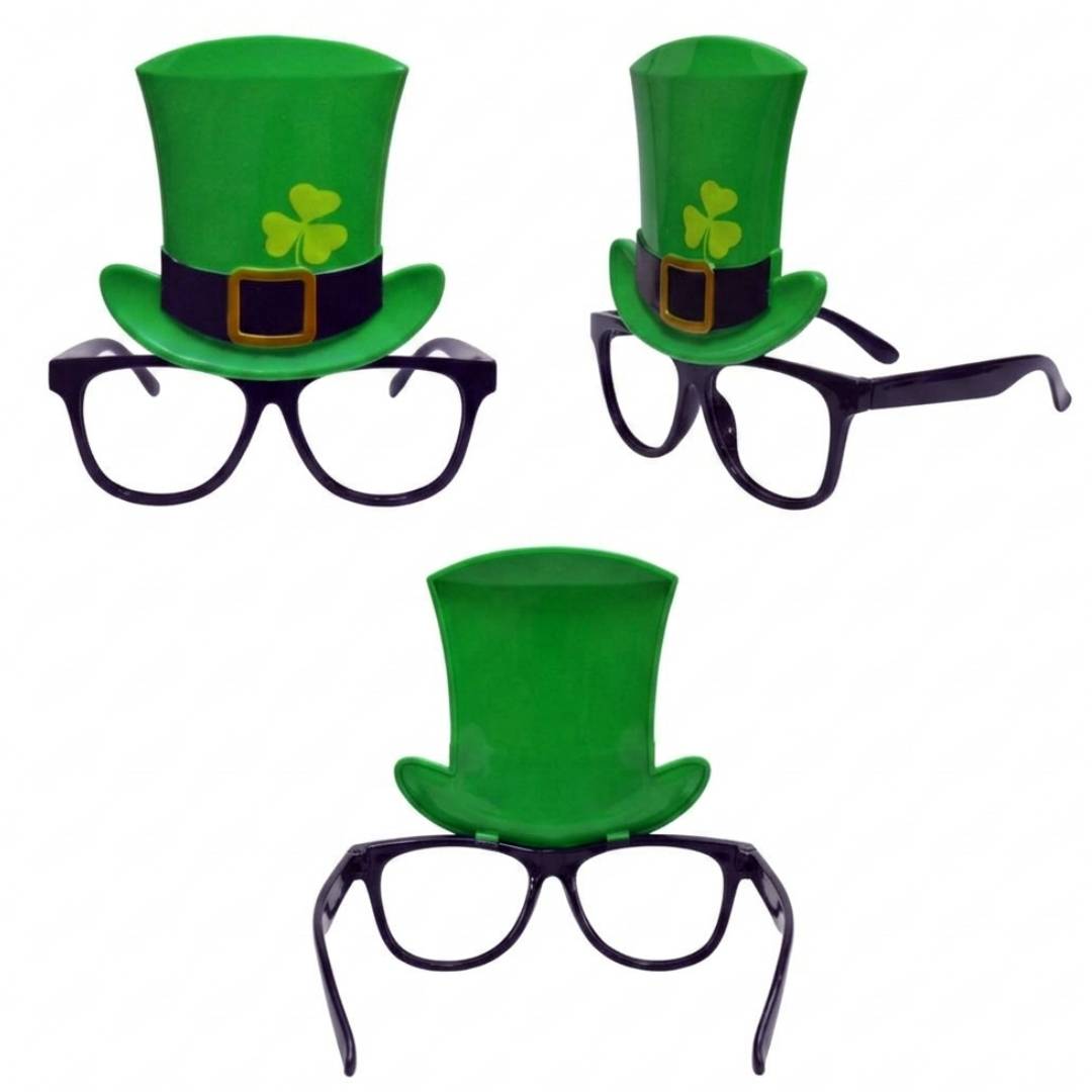 Pack Ahorro 12 Gafas "Leprechaun Hat" para Celebraciones de San Patricio - Ideal para Bares, Empresas y Eventos.