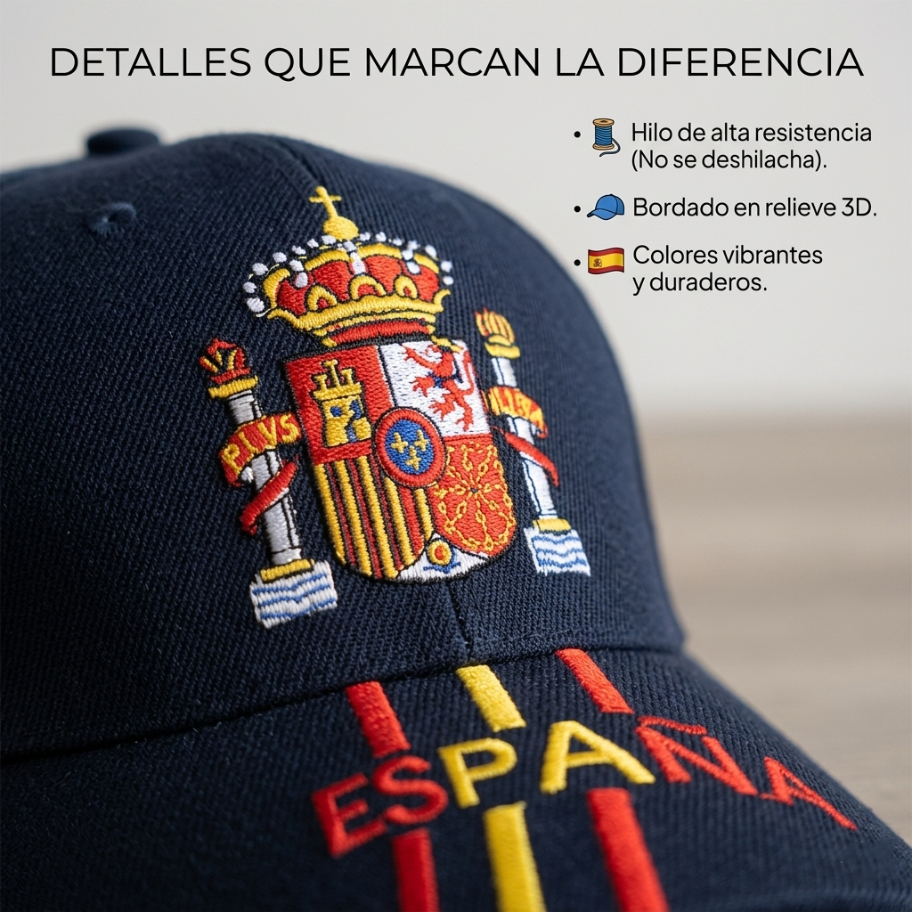 Pack 2 Gorras España – Azul y Roja | Gorra Adulto Bordada Bandera España Escudo Real | Ajustable, Transpirable y Unisex | Ideal Eventos Deportivos