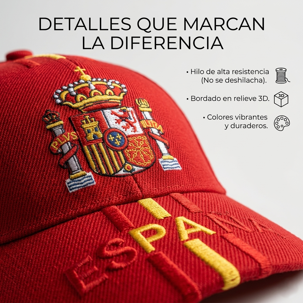 Pack 2 Gorras España – Azul y Roja | Gorra Adulto Bordada Bandera España Escudo Real | Ajustable, Transpirable y Unisex | Ideal Eventos Deportivos