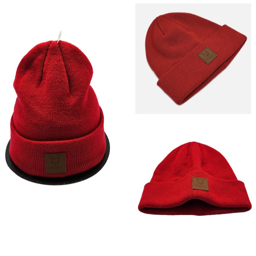 Pack Duo Beanie Estilo Urbano y Calidez Premium. Pack 2 Gorros de Punto Ajustables (Rojo & Beige)