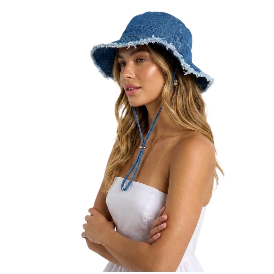 Sombrero Pescador Bucket Hat Denim Premium Ajustable - Gorro Jean Ala Ancha 7cm Algodón 100% Resistente Estilo Retro Urbano Unisex