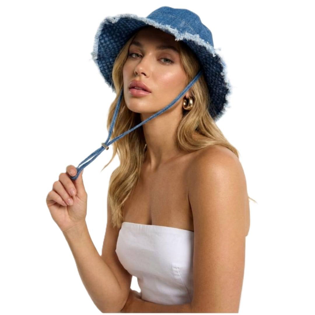 Sombrero Pescador Bucket Hat Denim Premium Ajustable - Gorro Jean Ala Ancha 7cm Algodón 100% Resistente Estilo Retro Urbano Unisex