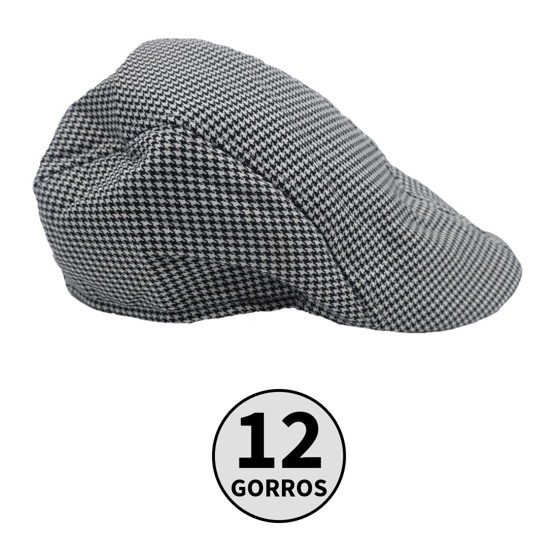 Pack 12 Gorras Chulapo Madrid para Bebé Niño Adulto | Boina Parpusa Tradicional San Isidro Disfraz Lote Grupos y Eventos