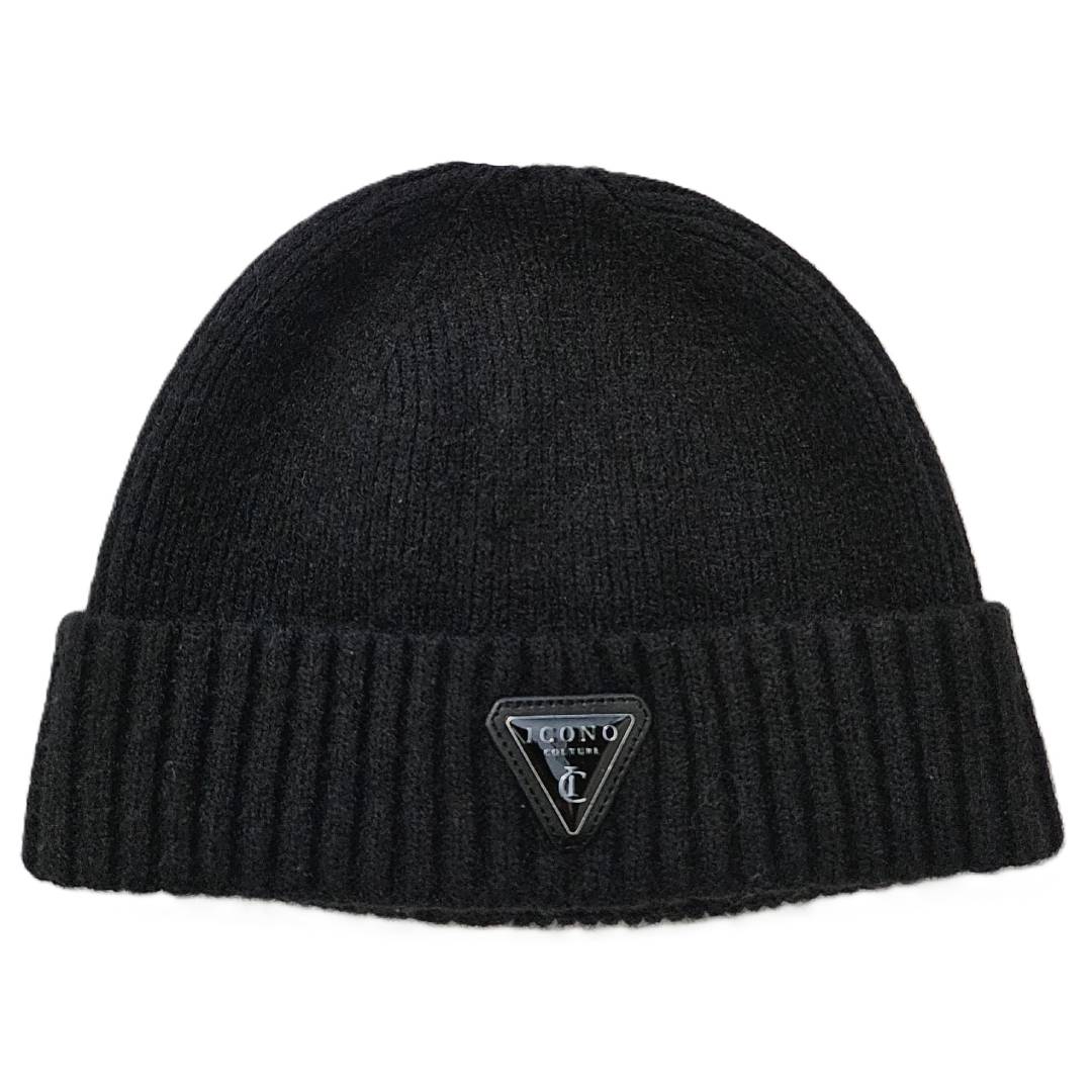 Pack Duo Invierno: Gorros Beanie ICONO Couture – Negro & Beige Arena – Ajuste Premium.