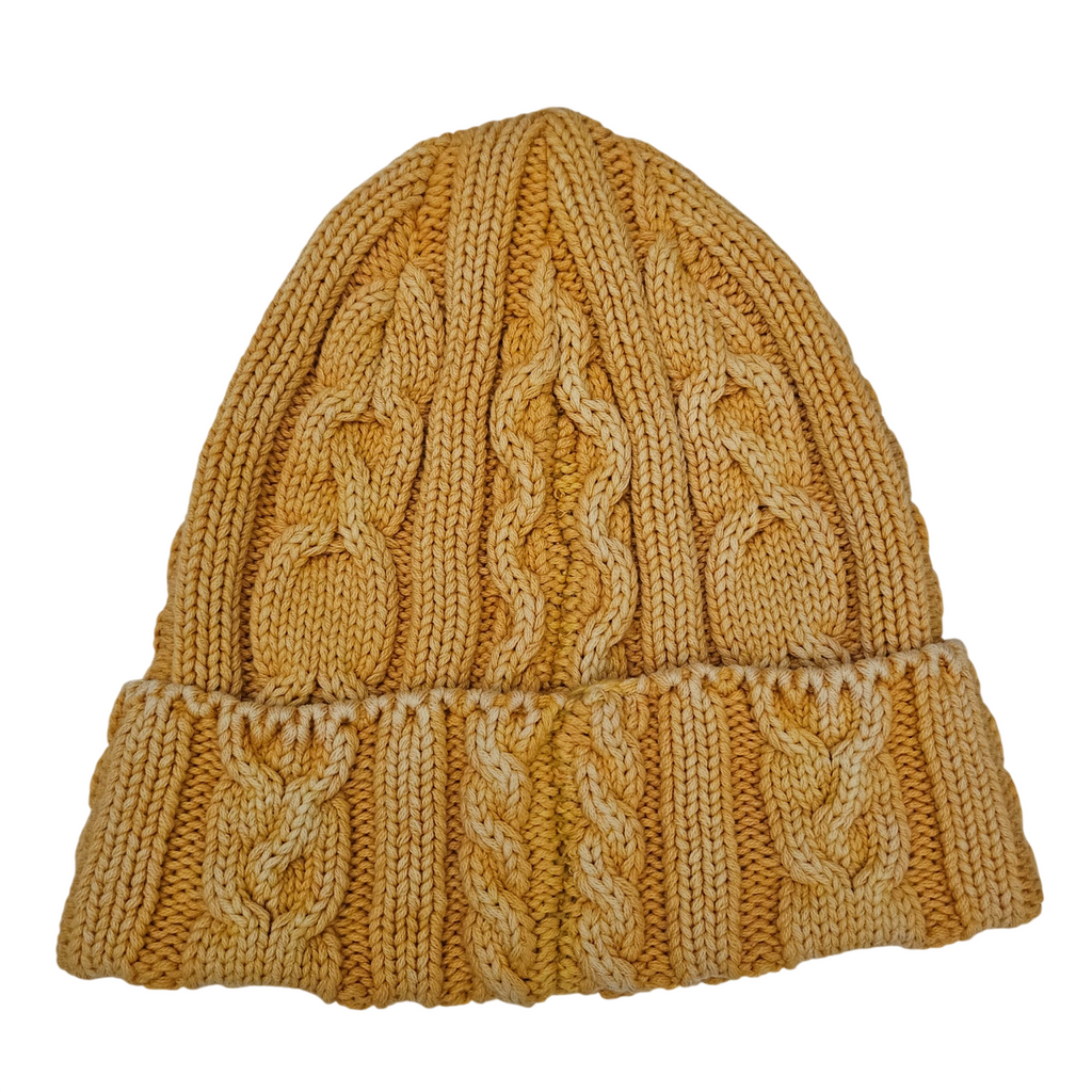 Pack "Heritage" Beanie: 2 Gorros de Punto Trenzado Clásico – Mostaza & Gris Arena – Estilo Retro Unisex.