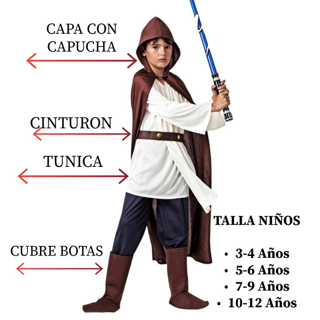 Disfraz de Guerrero Estelar para Niños - Conjunto Completo de Túnica con Capucha y Accesorios - Ideal para Carnaval, Halloween y Fiestas Temáticas - Tallas 3 a 12 Años