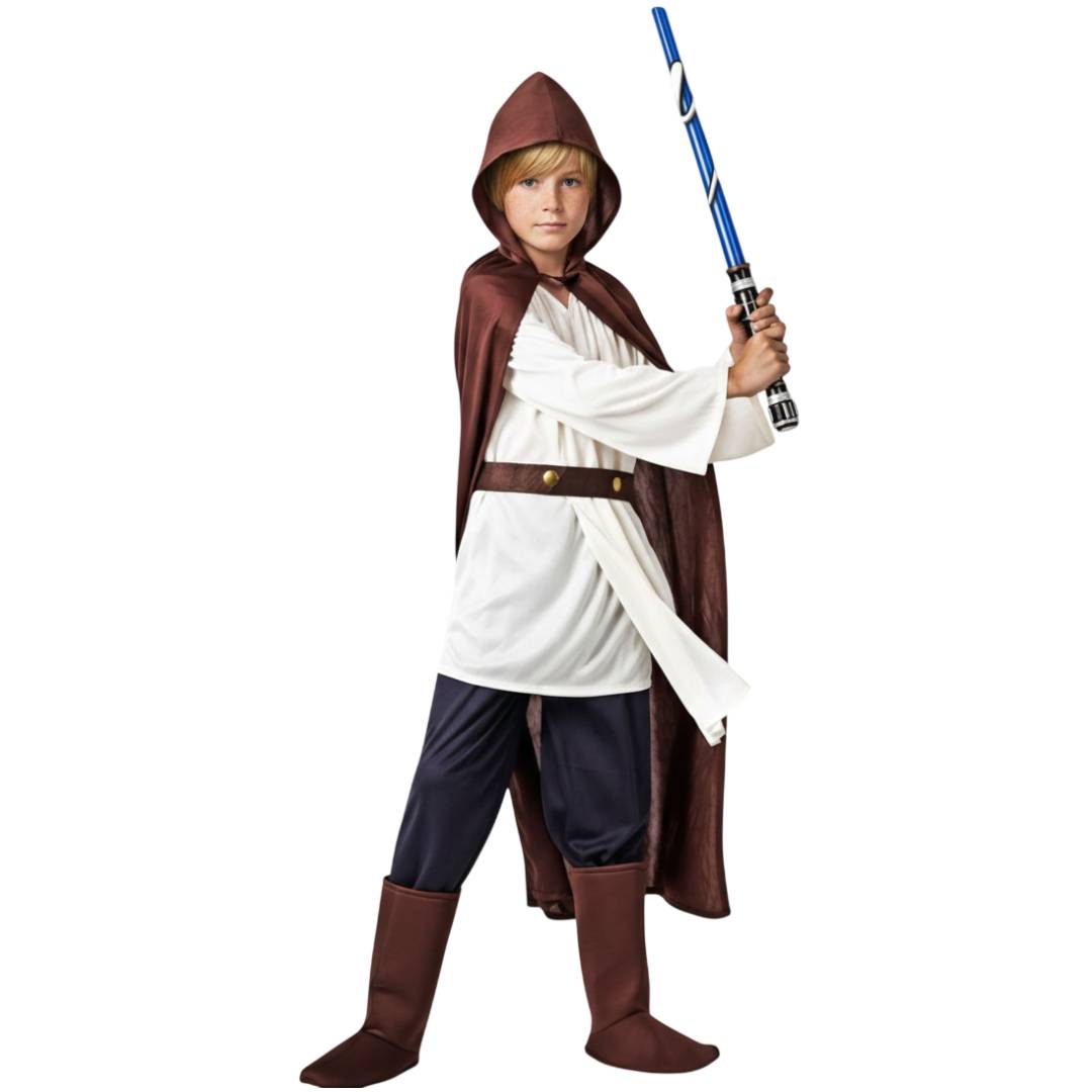 Disfraz de Guerrero Estelar para Niños - Conjunto Completo de Túnica con Capucha y Accesorios - Ideal para Carnaval, Halloween y Fiestas Temáticas - Tallas 3 a 12 Años