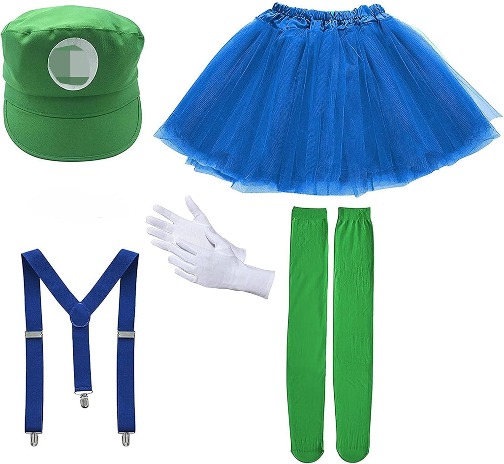 Disfraz de Fontanera para Mujer Pack Completo con Tutú, Gorra y Medias - Ideal Carnaval, Halloween y Cosplay Temático